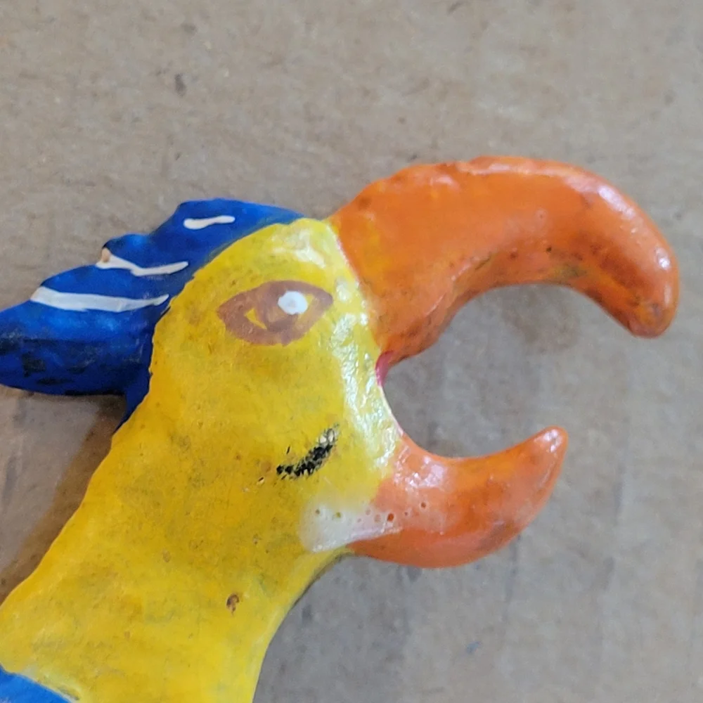 Vintage Cast Iron Parrot Bottle Opener ~ Tiki ~ Tropical ~ Bar Cart ~ Retro